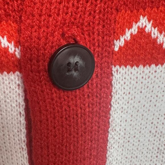COOFANDY Men’s XL Red Reindeer Christmas Cardigan Sweater Shawl Collar Fair Isle - Picture 5 of 11